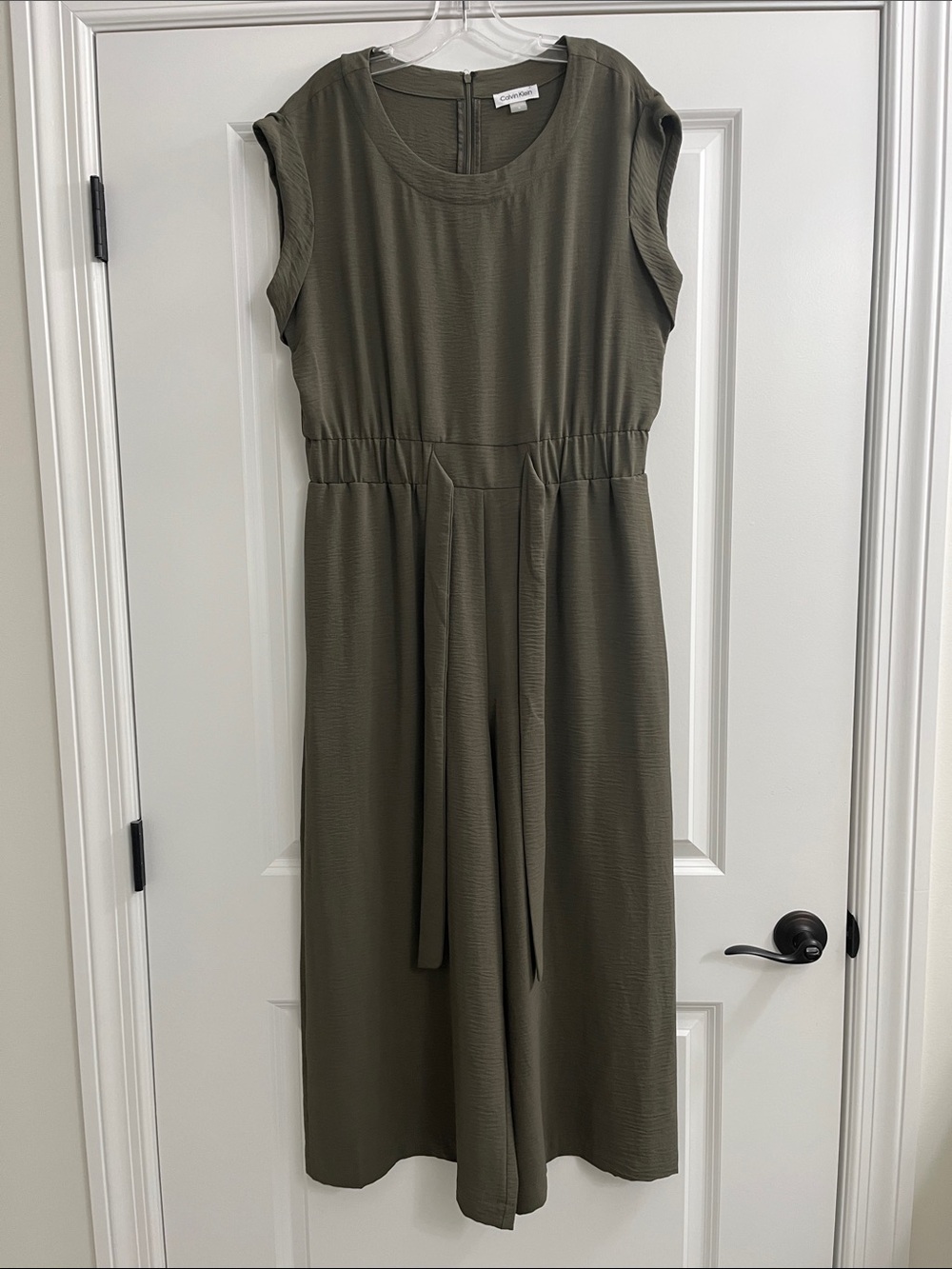 Calvin Klein Olive Green Sleeveless Jumpsuit